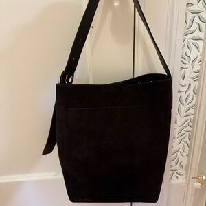 Madewell Suede Essential Tote Bag in Dark Carob